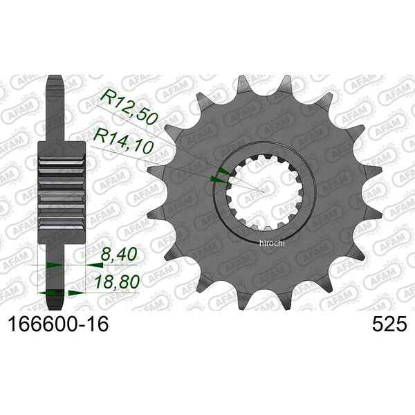 アファム AFAM フロントスプロケット 16T/525 BMW 09年-12年 F650GS 等 166600-16 JP店