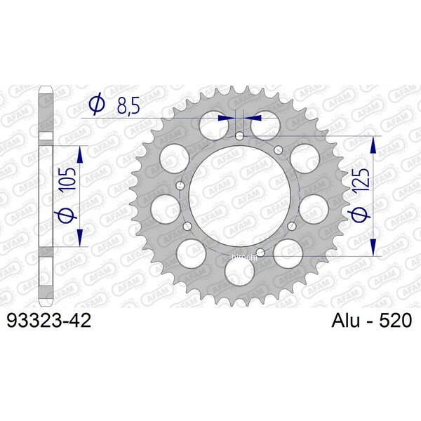 アファム AFAM リアスプロケット 42T/520 トライアンフ 00年-02年 DAYTONA 955I デイトナ955I 93323-42 JP店