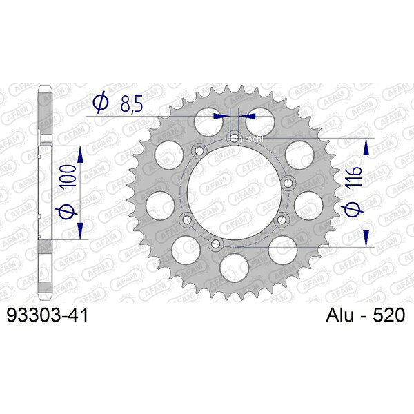 アファム AFAM リアスプロケット 41T/520 トライアンフ 00年-02年 DAYTONA 955I デイトナ955I 93303-41 JP店