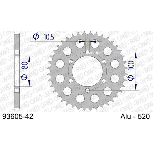 アファム AFAM リアスプロケット 42T/520 トライアンフ 00年-02年 DAYTONA 955I デイトナ955I 93605-42 JP店