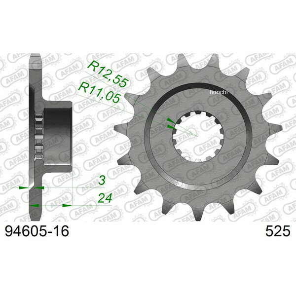 Sprockets - アファム AFAM フロントスプロケット 16T/525 エムブイアグスタ 01年-02年 BRUTALE S/SERIE ORO ブルターレ セリエオロ 等 94605-16 JP店