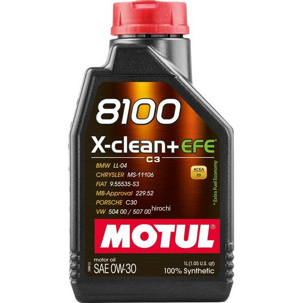 Other - モチュール MOTUL 8100 X-clean+ EFE 4輪エンジンオイル 0W-30 1L 113122 JP店