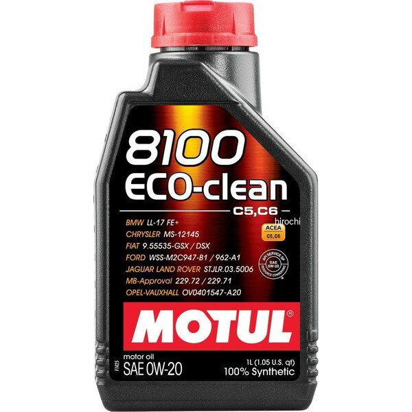 モチュール MOTUL 8100 Eco-clean 4輪エンジンオイル 0W-20 1L 113232 JP店