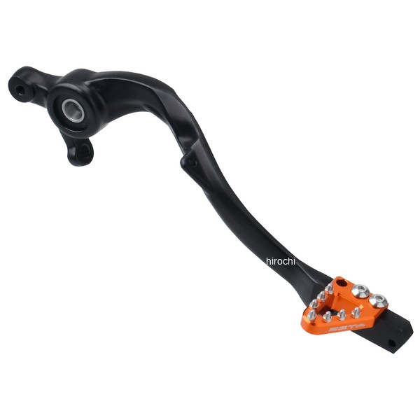 ジータ ZETA 鍛造ブレーキペダル オレンジ KTM 2カラー：オレンジチップの位置調整が可能シンプルな構造でありながら、ライダーの好みに合わせてチップの位置を調整できるブレーキペダル。メインアームはアルミニウム鍛造製法にこだわり、高い強度と靭性をもたせた。モトクロッサーからエンデュランサー、トレールバイクまで幅広くラインナップ。ご注意くださいチップ位置を変更した際には、必ずネジロック剤を塗布し、しっかりと締付けてください。備考素材 アーム：高強度アルミニウム合金チップ：高強度アルミニウム合金チップピン：ステンレス鋼表面処理 アーム：アルマイト処理チップ：アルマイト処理セット内容 ブレーキペダル：1個※画像はイメージです。他車種・他カラーを含みます。ZE90-8443楽天 JP店