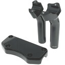 【USA在庫あり】 DRAG 1インチハンドルバー 5.5インチ(140mm)高 ライザー クランプ付き 黒 0602-0591 JP店