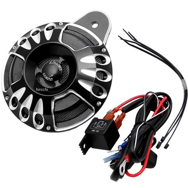 【メーカー在庫あり】 アレンネス Arlen Ness ビレットホーン 110dB 汎用 ディープカット 黒 70-200 JP店