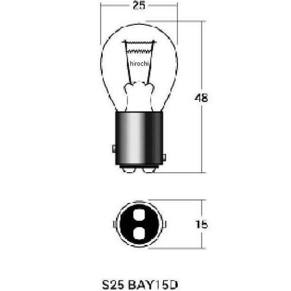 【メーカー在庫あり】 M&H マツシマ 口金ダブル球 12V23/8W 12V32/3CP対応 (レッド...