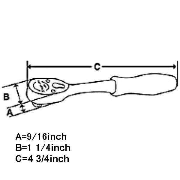 スナップオン Snap-on 3/8インチ ラチェット スタンダード ハンドル 全長 121mm FKF80A JP店 2