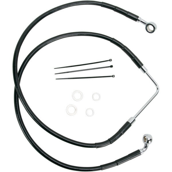 Brake Hose - 【USA在庫あり】 DRAG フロント ブレーキライン 黒ステンレス 標準長 06年-07年 FXDB 42728-06 1741-2574 JP店