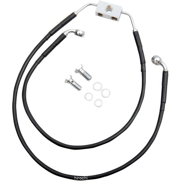 【USA在庫あり】 DRAG フロント ブレーキライン 黒ステンレス 12年以降 FXDWG ABS付 アッパー/ロアー +4インチ 1741-3838 JP店