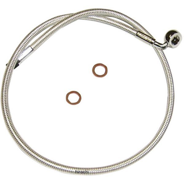 【USA在庫あり】 マグナム MAGNUM フロント ブレーキライン 10mm/90°アッパー 17インチ(432mm) クローム 1741-4027 JP店