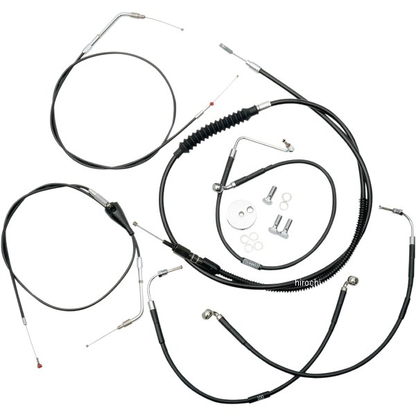 【USA在庫あり】 LAチョッパーズ LA Choppers ケーブル標準キット 黒 96年-07年 FLHT ミニエイプバー用 0610-0460 JP店