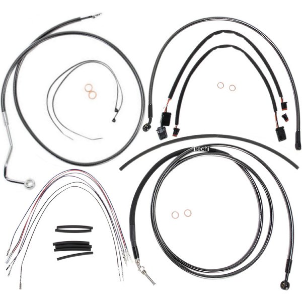 【USA在庫あり】 マグナム MAGNUM ケーブルキット 黒 14年以降 FLHTCU、FLHX ABS付 ロワーホース無し 15-17インチ エイプバー用 0610-1033 JP店