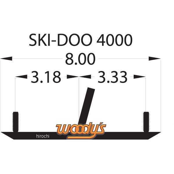 【USA在庫あり】 ウッディーズ Woody's ランナー ミニ 4インチ(102mm) 60°Ski-Doo (左右ペア) 4612-0231 JP店