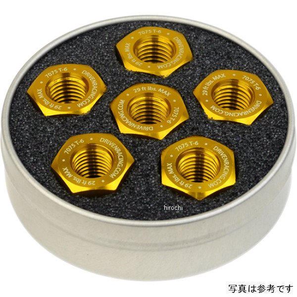 【USA在庫あり】 ドリブンレーシング Driven Racing スプロケット ナット 5個 ドゥカティ 5ボルトハブ用 M10/P1.25 ゴールド 2401-0750 JP店
