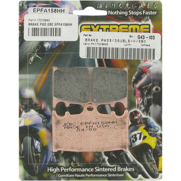 【USA在庫あり】 EBC イービーシー ブレーキパッド フロント 93年-04年 ZZR600、ZX600E (EX-Performance シンタード) 1721-0843 JP店