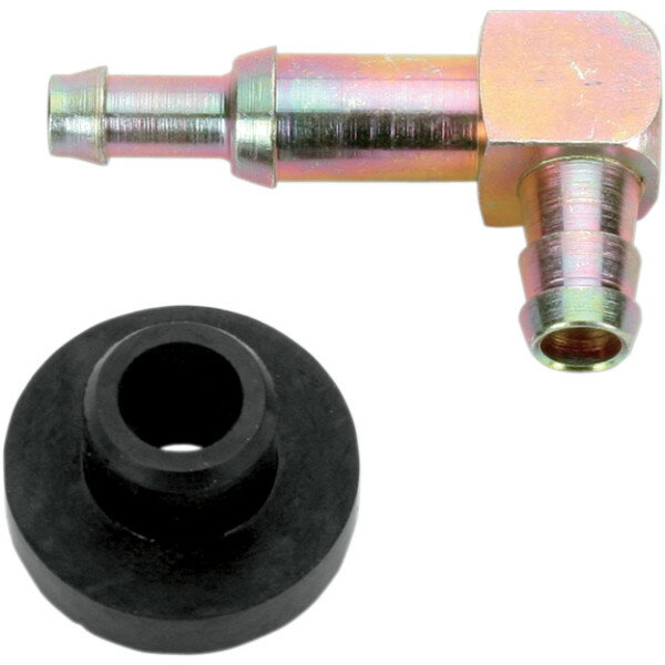 【USA在庫あり】 Parts Unlimited シングル タンク フィッティング 5/16インチ(8mm) 90° 2105-1000 JP店