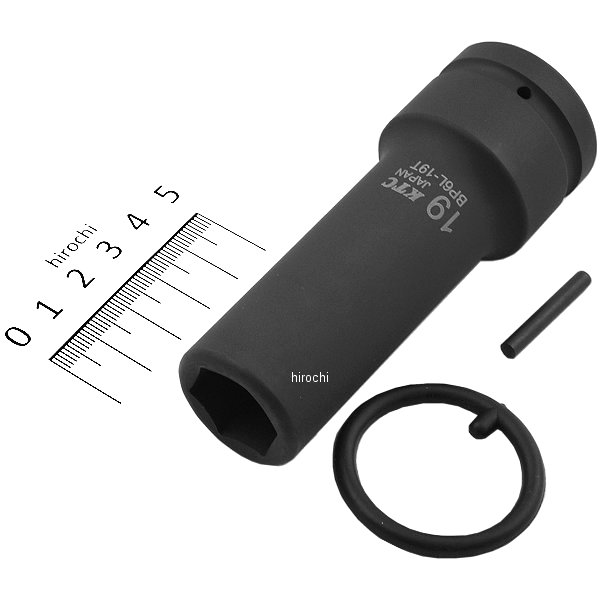KTC 京都機械工具 19.0sq インパクトレンチ用ソケット(ディープ薄肉)ピン・リング付 19mm BP6L-19TP-KC JP店