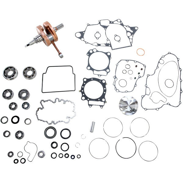 06年-09年 ホンダ TRX450ER12年-14年 ホンダ TRX450ER06年-09年 ホンダ TRX450R・完全プロフェッショナルな再構築に必要なほぼすべてのコンポーネント。・Vertexピストンキット（標準の圧縮ピストン（注記がない限り）、リング、ピンおよびクリップ）。・ホットロッドヘビーデューティークランク（標準ストローク)リストピンベアリング(2ストローク用)を含む。・ホットロッドメインベアリング/シールキット。・ホットロッドトランスミッションベアリングキット（トランスミッションベアリング、出力シャフトカラー、スプロケットロックワッシャー付き）。・ホットロッドカウンターバランサベアリングキット。・ホットロッドウォーターポンプベアリングとシールキット。・シールおよびOリングキットを含むVertexコンプリートガスケットキット（上下をカバー）WR101-032楽天 JP店　