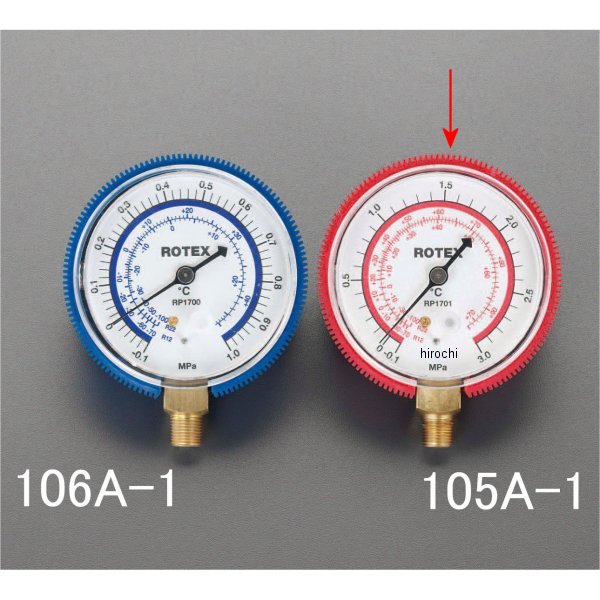 【メーカー在庫あり】 エスコ(ESCO) R12 R22 φ68mm 圧 力 計 000012077032 JP