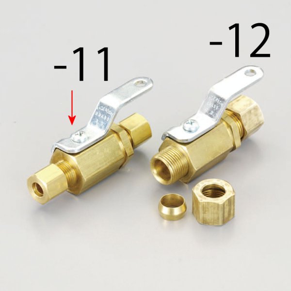 適用：冷媒、エアー常用圧力：全開：4.5MPa、半開：3.0MPa耐圧：6.8MPaナット対辺：12.7mm(1/2")適合銅管サイズ：1/4"(φ6.35mm)銅管を直接差し込みナットを締付けることで配管できます。000012094978　