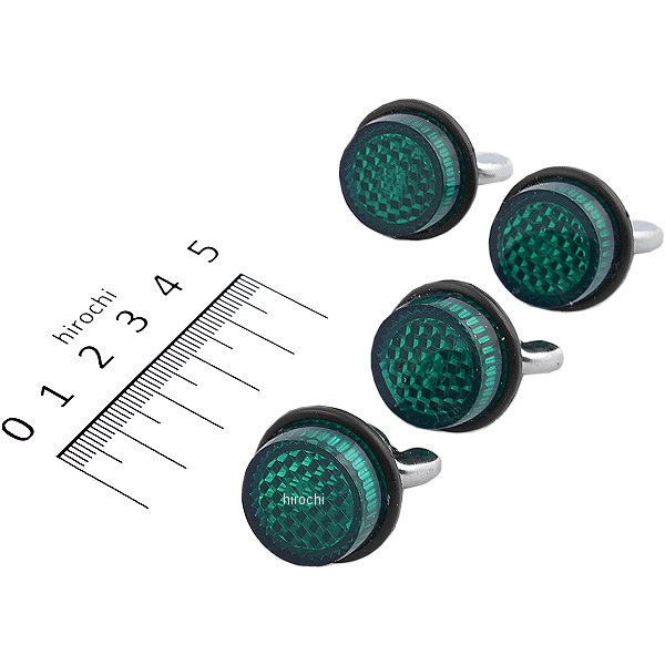 【USA在庫あり】 クリス Chris Products ナンバープレート用ミニ リフレクター 緑 (4個入り) CH4G JP店