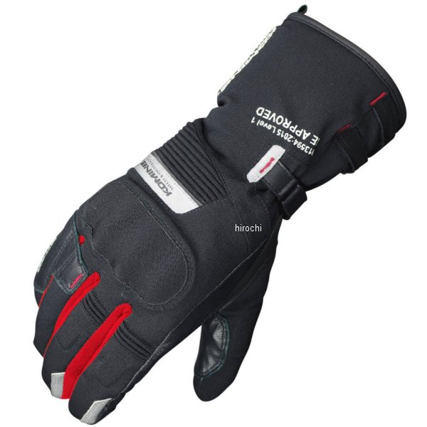 【メーカー在庫あり】 GK-814 コミネ GTX CE ツアラーウィンターグローブ-アテルイ 黒/赤 XLサイズ 4573325713062 JP店