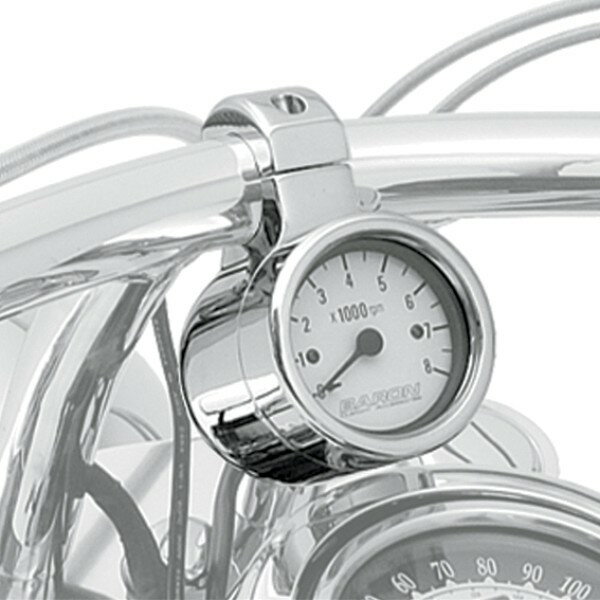 バロン BARON 3インチ 電子タコメーター 8000rpm 1.25インチ(32mm)ハンドルパー 白 2211-0050 JP店