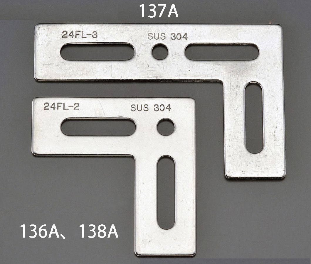 材質：ステンレス(SUS304)厚み：2mm長さX長さ：65X65mm幅：24mm穴数：1長穴数：2穴径：6.5mm長穴サイズ：7X29.5mm重量：約45g(1個あたり)入数：1個000012221653　