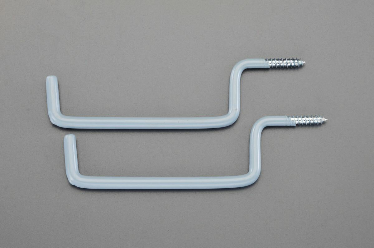 材質：鉄(亜鉛メッキ)耐荷重：9kgサイズ：約7(W)X203(D)X58(H)mmビニールクッションコーティング4.8mmの下穴をあけてフックをねじこんで取り付けて下さい。000012202624　