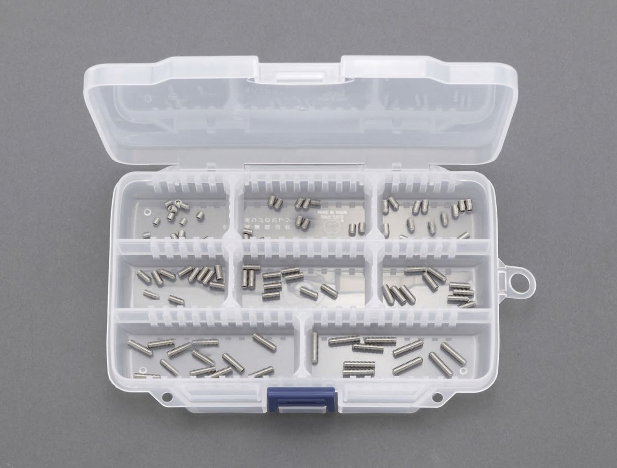 ●(セット内容):サイズ（入数）:M3×3（10）M3×4（10）M3×5（10）M3×6（10）M3×7（10）M3×8（10）M3×10（10）M3×12（10）●材質:ステンレス●ケースサイズ:145×100×21mm●総重量:約87g000012232082楽天 JP店　