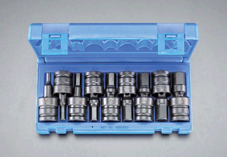 対辺：6・8・10・12・14・15・17・18・19mm差込角：1/2"全長：75mm9個組000012025990