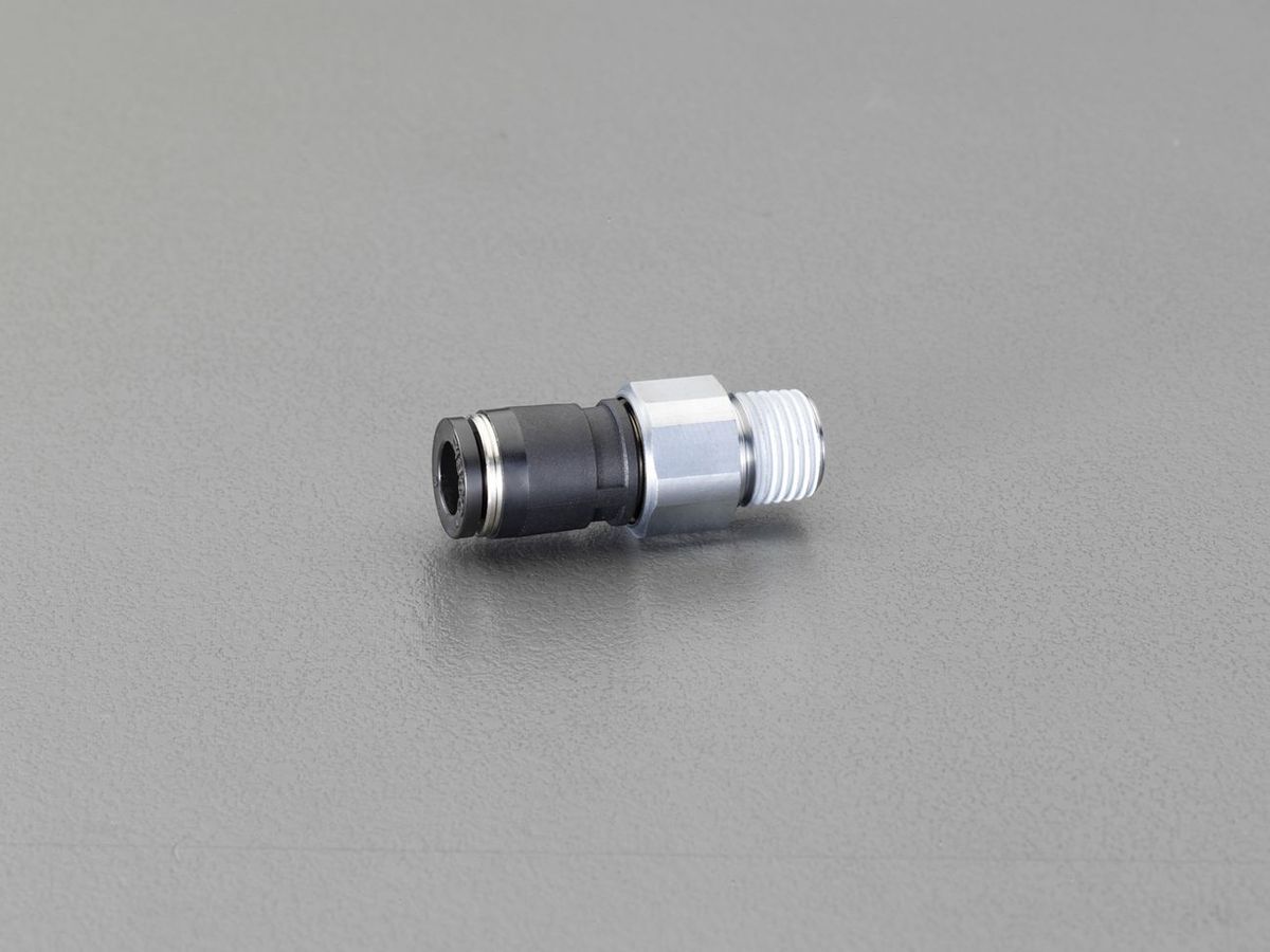 ●形状:ストレート●材質:金属部:黄銅（クロムメッキ）、樹脂部:PBT●使用流体:空気●最高使用圧力:1MPa●使用温度:0-60°C（凍結なきこと）●チューブ外径:6mm●取付ねじ:M5×0.8機器の揺動部、回転部に配管可能なワンタッチ継手000012247887　