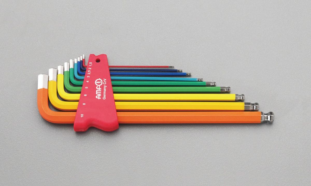 【メーカー在庫あり】 エスコ ESCO 1.5-10mm/9本組 Ball Hex キーレンチ(カラーコート) 000012238090 JP店