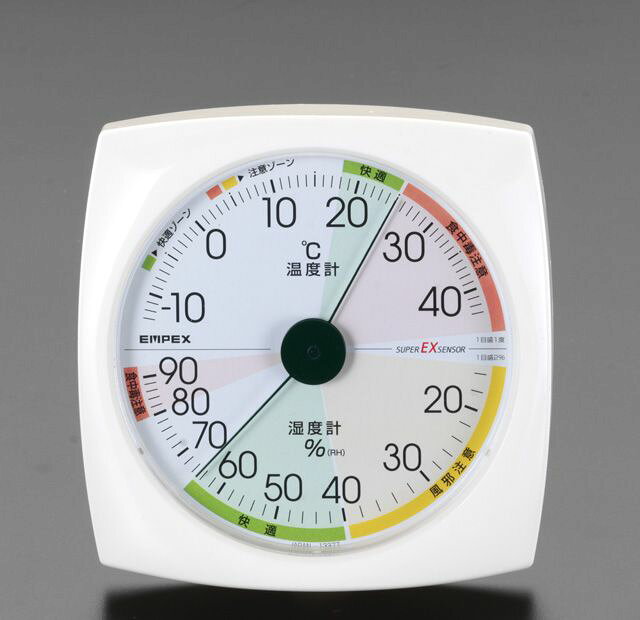 ●サイズ…130×130×21mm●重量…140g●測定範囲…温度：-13〜+43℃湿度：16〜90%樹脂製風邪・食中毒の発生条件の確認に000012074121楽天 JP店　