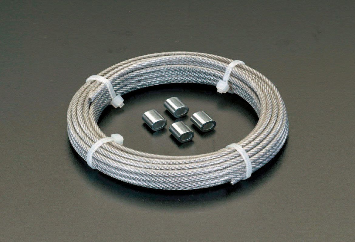 【メーカー在庫あり】 エスコ ESCO 1.5/2.0mmx20m/7x7 ステンレスロープ(ナイロン...