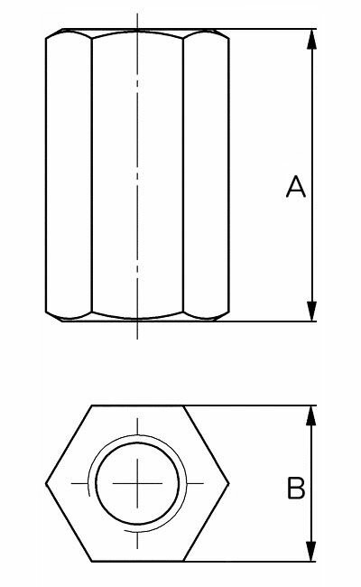 【メーカー在庫あり】 エスコ ESCO M 6x 18mm エクステンションナット 000012099643 JP店 2