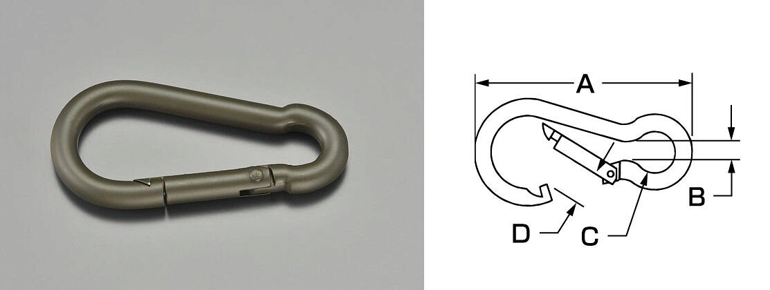 ●材質:スチール●仕上:ODグリーン色塗装●サイズ:A:60mm、B:8mm、C:6mm、D:9mm●使用荷重:50kg●重量:24.5g000012234248楽天 JP店　