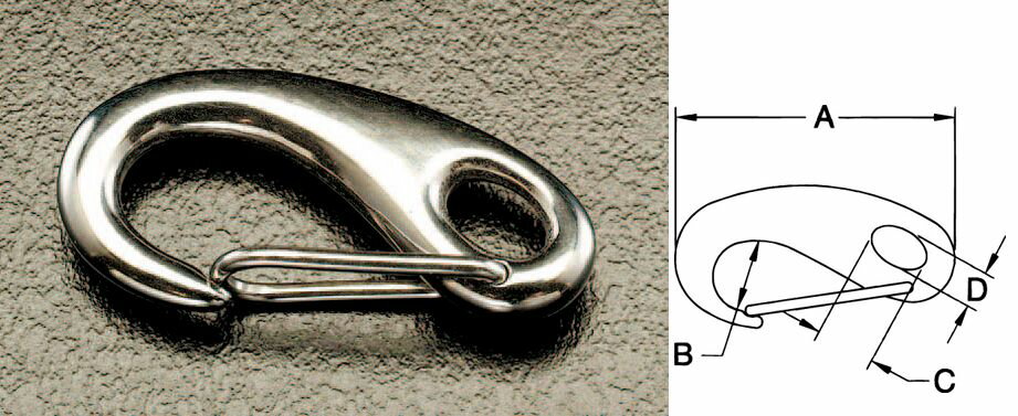 【メーカー在庫あり】 エスコ ESCO 95mm スナップフック ステンレス製 000012016728 JP店