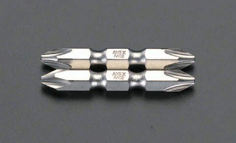 ●六角シャンク…1/4”●サイズ…＃2●全長…45mm●入数…2本滑り止め付　ダブルの突起がねじに食いつく特殊構造ビットマグネット付000012006015　