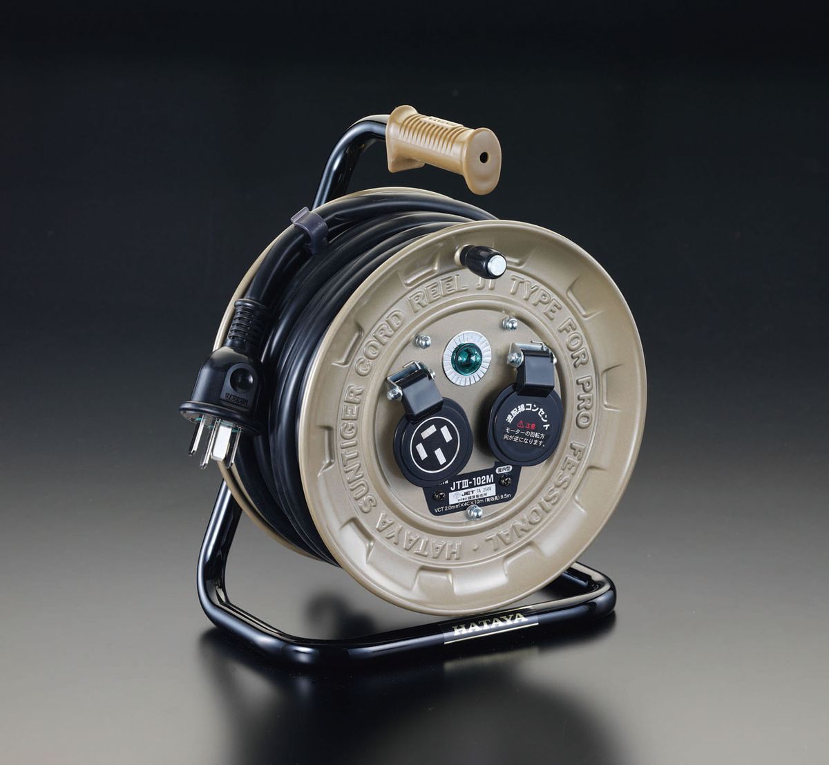 ●電圧…200V●許容電流…19A（※ケーブルの能力値）●コンセント定格…3P・20A・250V、接地付●コンセント数…2個●電線仕様…VCT2.0mm2×4心●コード長…10m●サイズ…224×107×288mm●重量…3.7kg電源パイロットランプ付防塵キャップ付コンセント1個のみ逆配線仕様000012200914楽天 JP店　