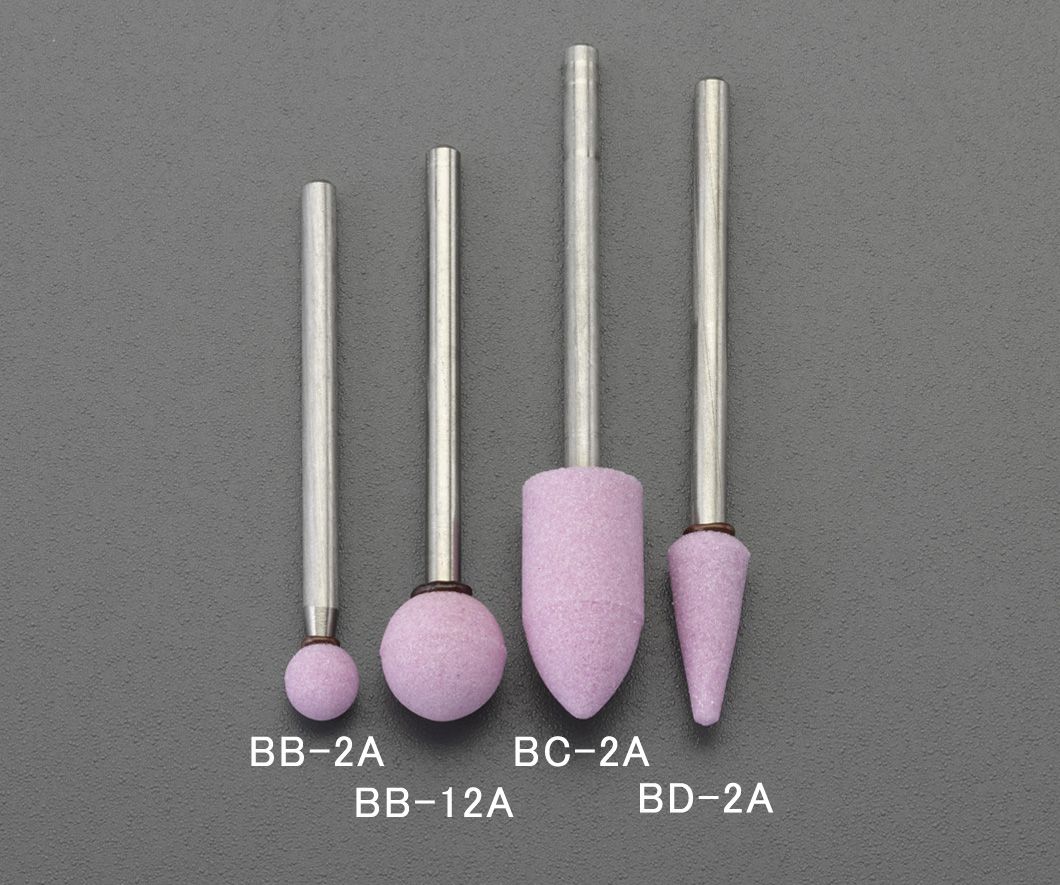 【メーカー在庫あり】 エスコ ESCO 6.5x16mm/3mm軸 軸付砥石 傘型/薄赤 000012260970 JP(4)