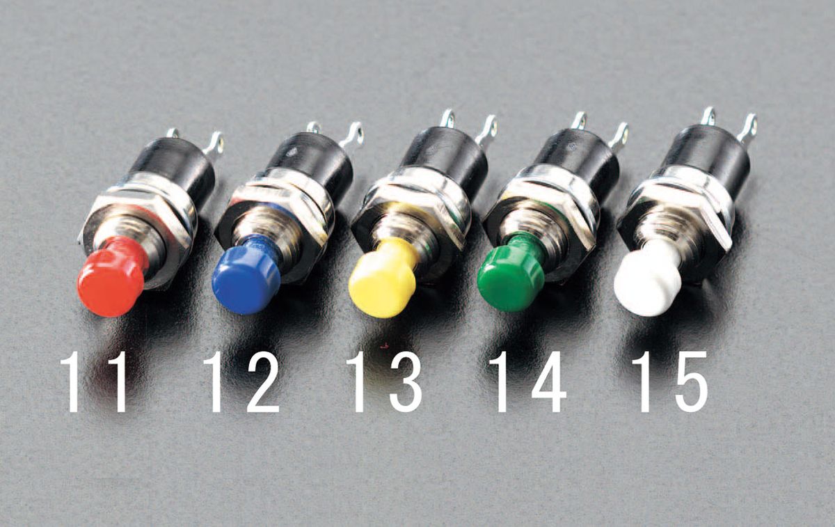 【メーカー在庫あり】 エスコ ESCO 125V/500mA プッシュスイッチ 黄 000012038659 JP