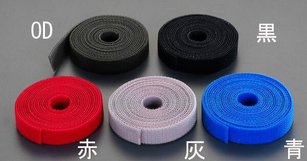 【メーカー在庫あり】 エスコ ESCO 16mmx2.0m 両面マジックバンド 灰 000012091522...