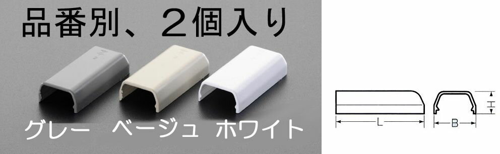 【メーカー在庫あり】 エスコ ESCO 29x60mm モールエンド プラスチック製/白/2個 000012202311 JP