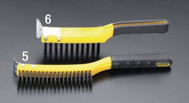 【メーカー在庫あり】 エスコ(ESCO) 295mm ワイヤーブラシ(ソフトグリップ/スチール 4列) 000012045033 JP