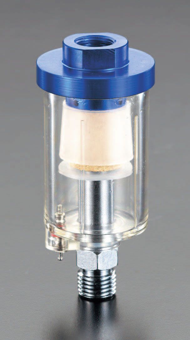 ●サイズ:φ39×86(H)mm●取付ねじ:G(PF)1/4"●重量:100g●推奨使用圧力:0.5MPa●最高使用圧力:1.0MPa水分とゴミをカット000012045421　