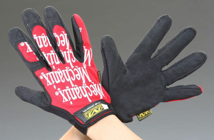 【メーカー在庫あり】 エスコ(ESCO) M メカニックグローブ(合成革/赤) 000012071773 JP