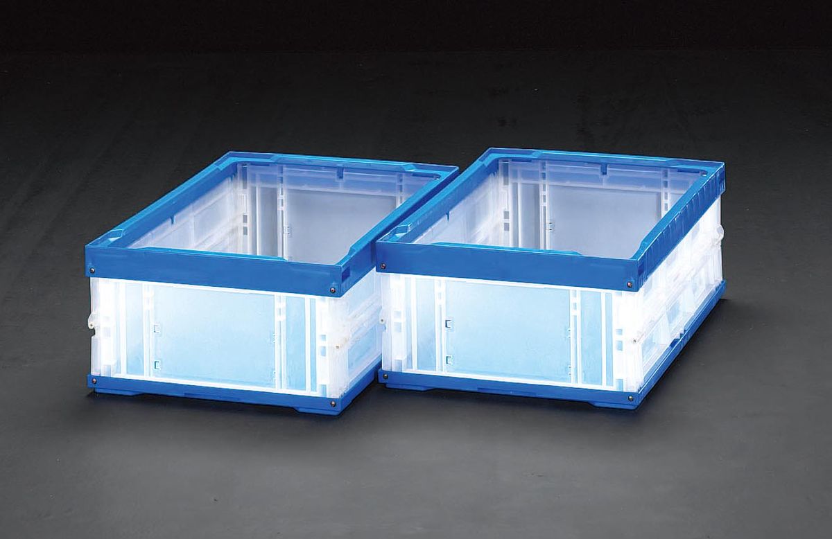 内祝い メーカー在庫あり エスコ Esco 530x366x271mm 40 0l 折畳コンテナ 透明 青 2個 Jp 新品 Www Vitrilia Immobilier Com