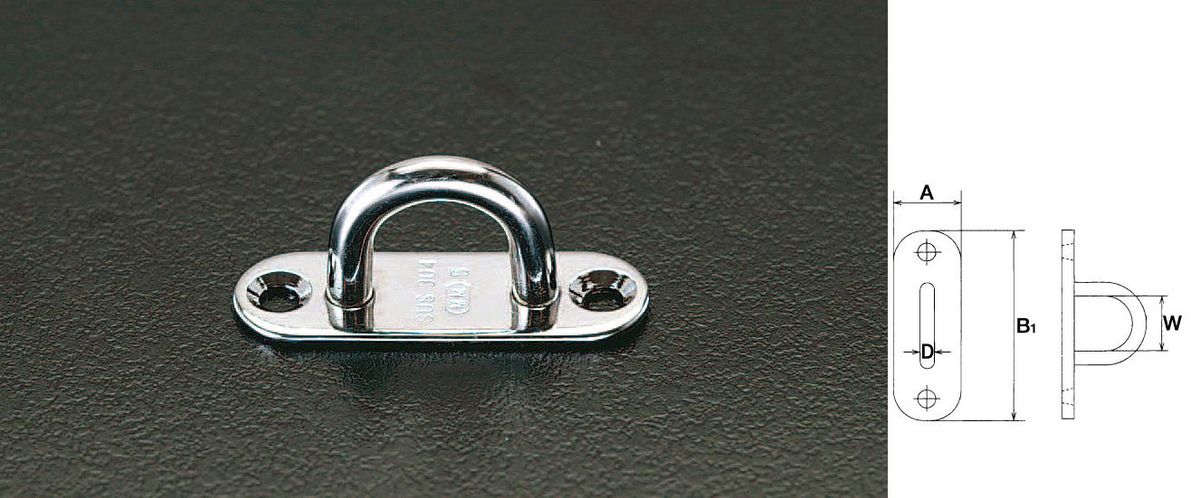 【メーカー在庫あり】 エスコ ESCO 9mm パッドアイ(ステンレス製) 000012004864 JP店